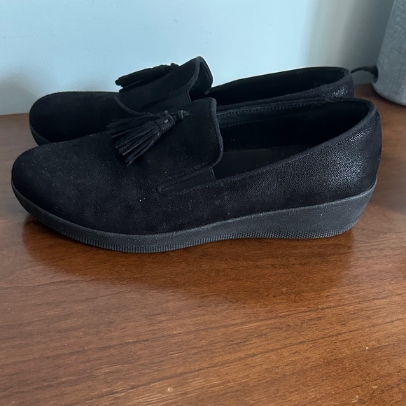 Black Suede Loafers with Tassels size 9 - Picture 2 of 3